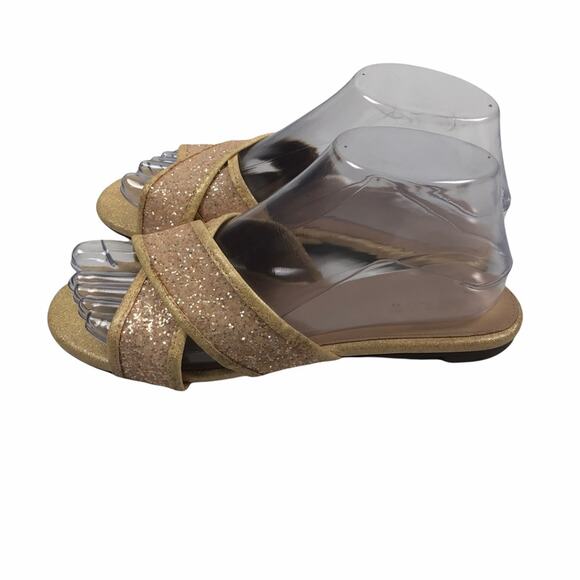 JCrew Pink Nude Cora Glitter Sandals 7 - Picture 4 of 10